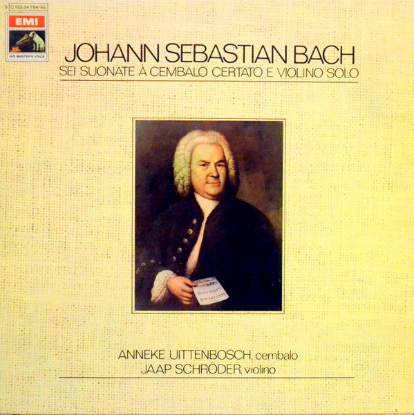 Johann Sebastian Bach, Jaap Schröder, Anneke Uittenbosch : Six Sonatas For Harpsichord And Violin (2xLP, Gat)