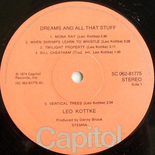 Leo Kottke : Dreams And All That Stuff (LP, Album)