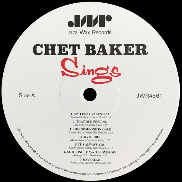 Chet Baker : Chet Baker Sings (LP, Album, RE, RM, 180)