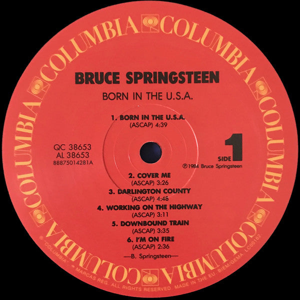 Bruce Springsteen : Born In The U.S.A. (LP, Album, RE, RM, 180)