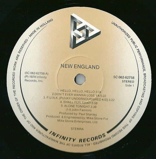 New England : New England (LP, Album)