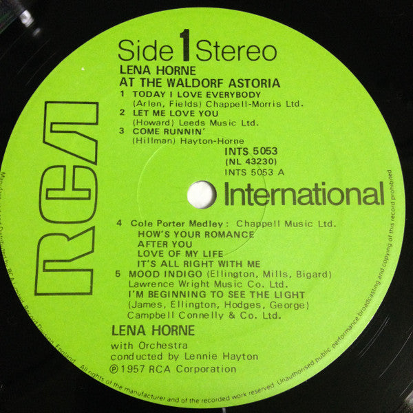 Lena Horne : Lena Horne At The Waldorf Astoria (LP, Album, RE)