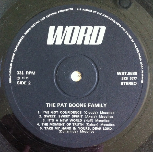 The Pat Boone Family : The Pat Boone Family (LP, Album)