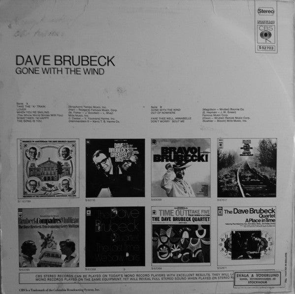 Dave Brubeck : Gone With The Wind (LP, Comp)