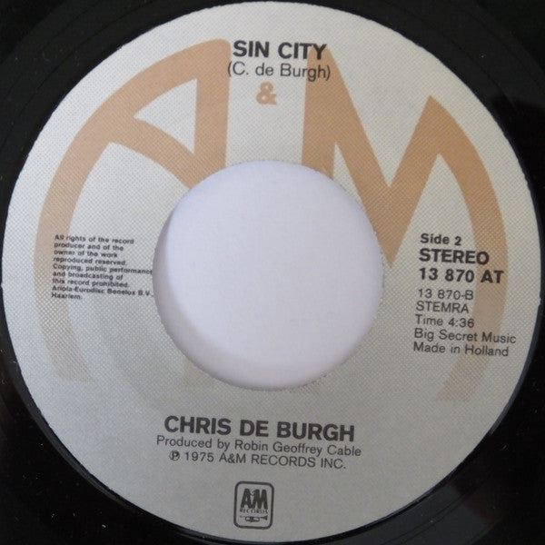 Chris de Burgh : Hold On (7", Single, Pic)