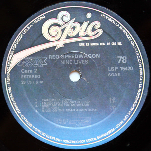 REO Speedwagon : Nine Lives (LP, Album, RE)