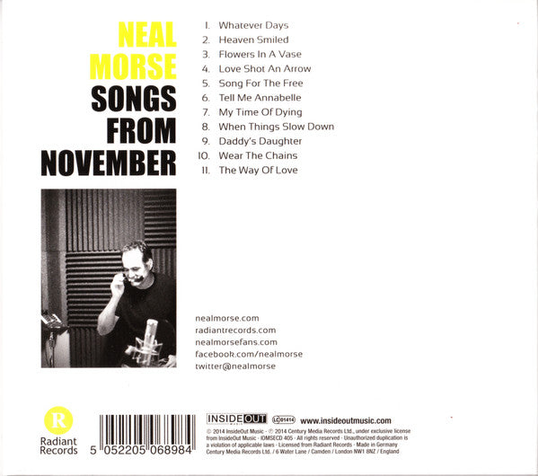 Neal Morse : Songs From November (CD, Album, Dig)