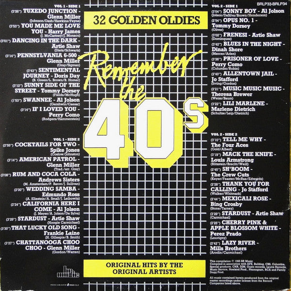 Various : Golden Hits Of The 40s (2xLP, Comp, Gat)