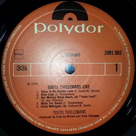 Toots Thielemans : Live (LP, Album)