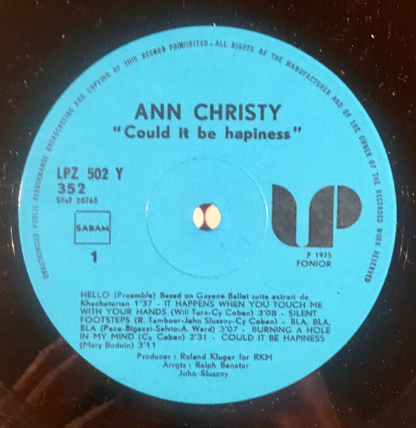 Ann Christy : Could It Be Happiness (LP, Album)