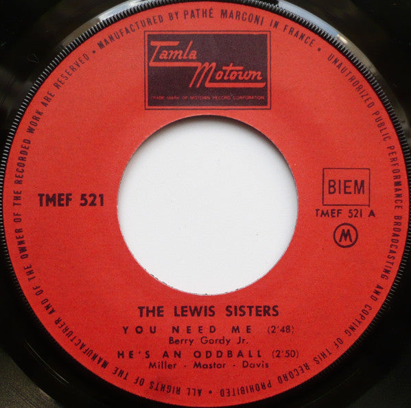 The Lewis Sisters : You Need Me (7", EP)