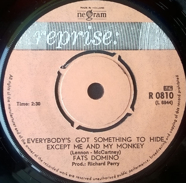 Fats Domino : Everybody's Got Something To Hide Except Me And My Monkey (7", Single)