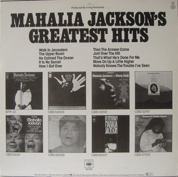Mahalia Jackson : Mahalia Jackson's Greatest Hits (LP, Comp, RE, Sun)