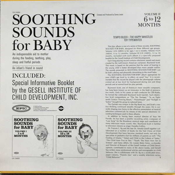 Raymond Scott : Soothing Sounds For Baby Volume II (6-12 Months) (LP, RE)