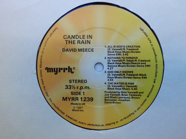 David Meece : Candle In The Rain (LP, Album)