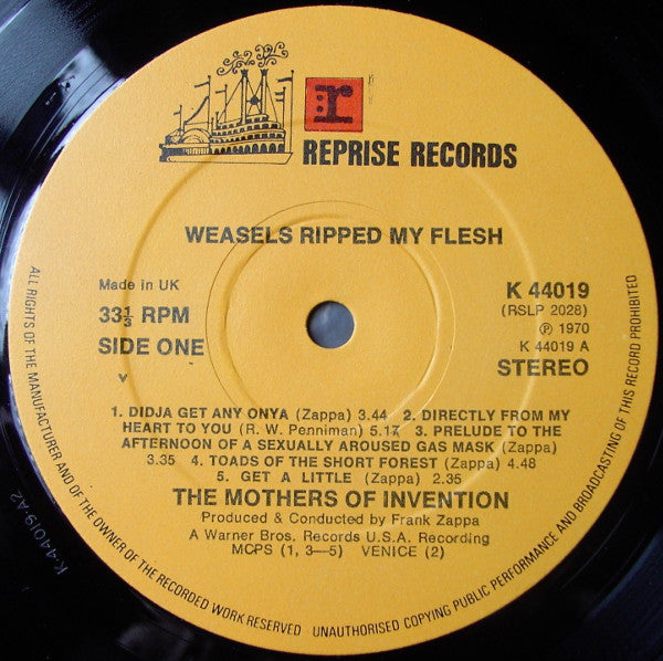 The Mothers : Weasels Ripped My Flesh (LP, Album, RE)