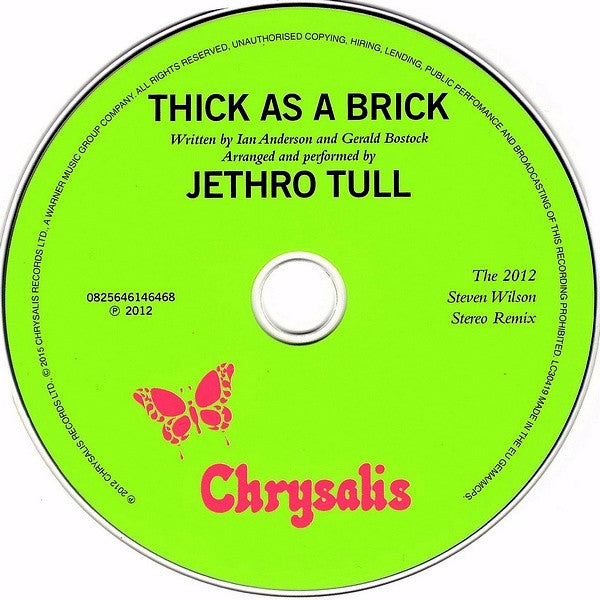 Jethro Tull : Thick As A Brick (The 2012 Steven Wilson Stereo Remix) (CD, Album, RE, RM, Rem)