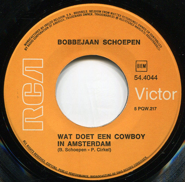 Bobbejaan Schoepen : Wat Doet Een Cowboy In Amsterdam? (7", Single)