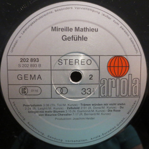 Mireille Mathieu : Gefühle (LP, Album, Gat)