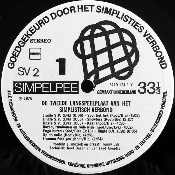 Het Simplisties Verbond : De Tweede Langspeelplaat Van Het Simplisties Verbond (LP, Album)