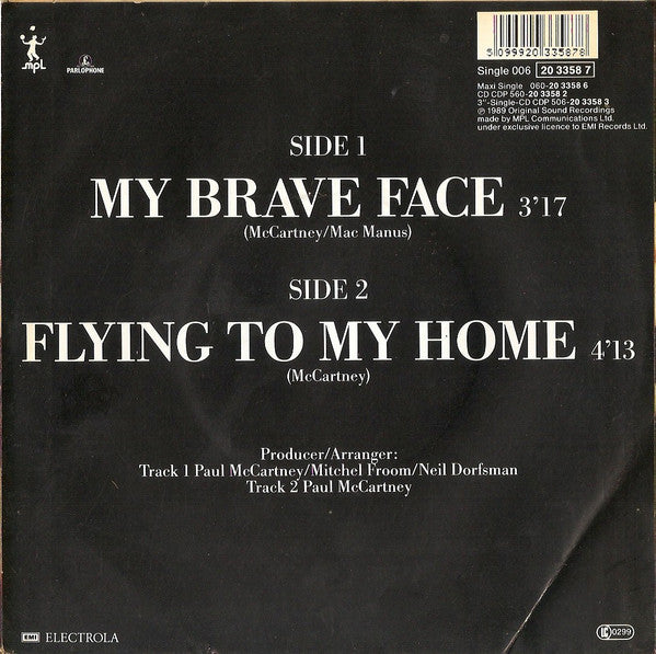 Paul McCartney : My Brave Face (7", Single)