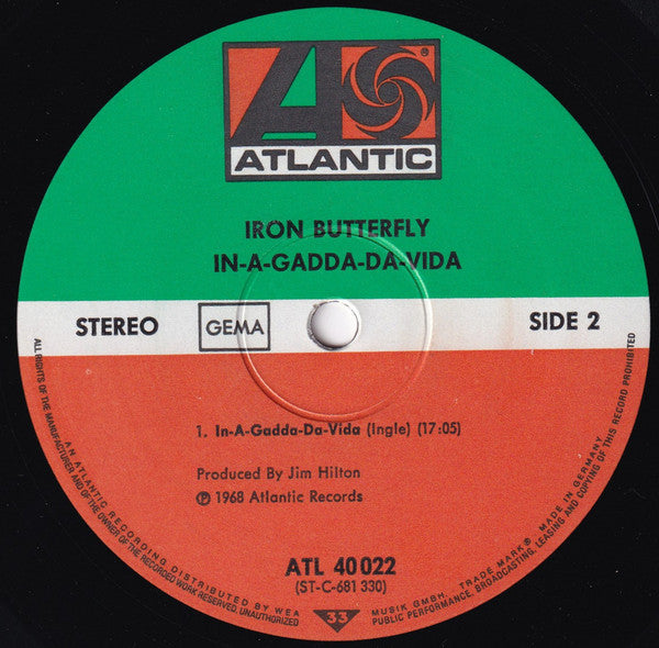 Iron Butterfly : In-A-Gadda-Da-Vida (LP, Album, RE)