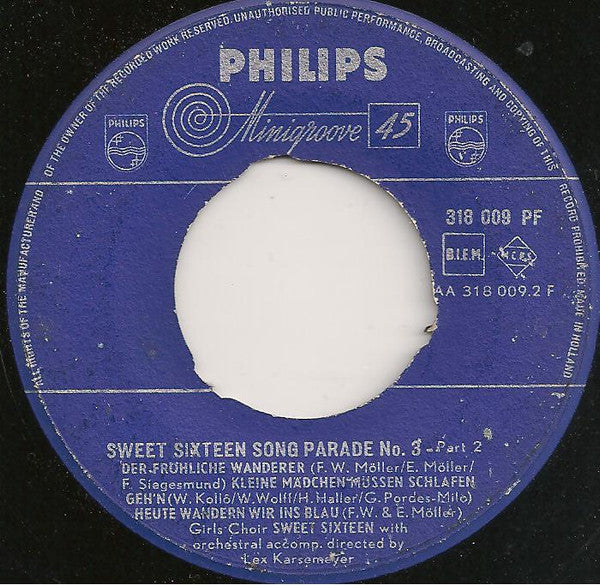 Sweet Sixteen (2) : Sweet Sixteen Song Parade No. 3 (7", EP)