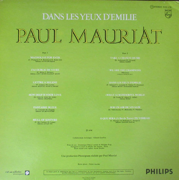 Paul Mauriat : Dans Les Yeux D'Emilie (LP, Album)