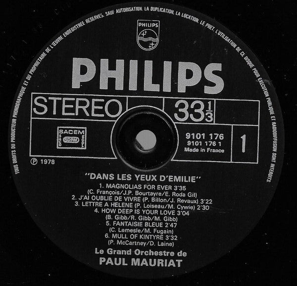 Paul Mauriat : Dans Les Yeux D'Emilie (LP, Album)