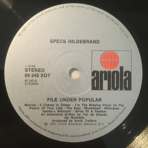 Specs Hildebrand : File Under Popular (LP, Album)