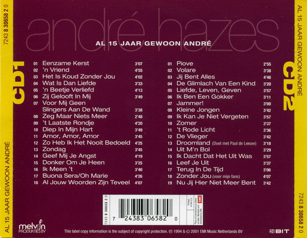 André Hazes : Al 15 Jaar Gewoon André (2xCD, Comp, RE, RM, 24 )