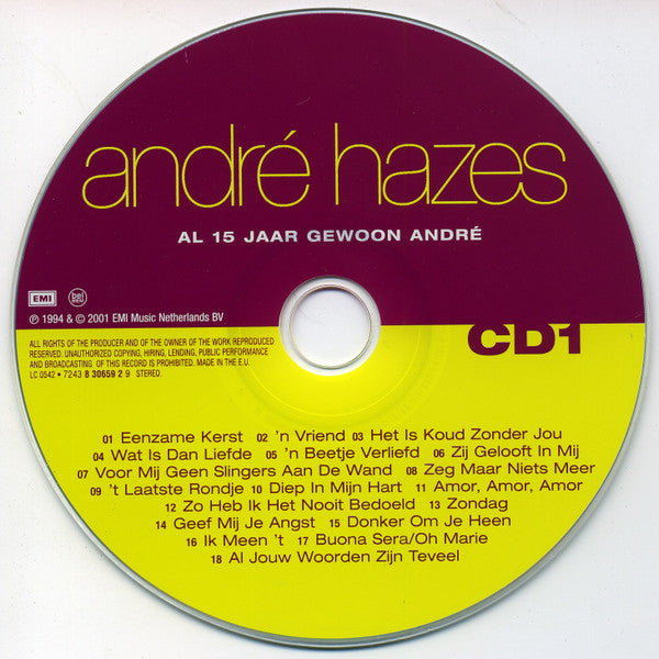 André Hazes : Al 15 Jaar Gewoon André (2xCD, Comp, RE, RM, 24 )