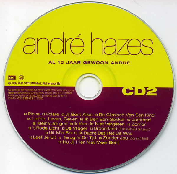 André Hazes : Al 15 Jaar Gewoon André (2xCD, Comp, RE, RM, 24 )