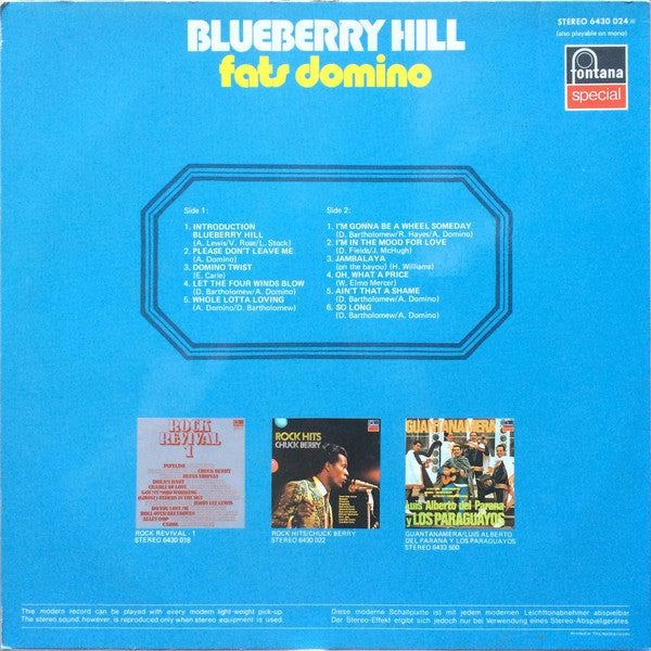 Fats Domino : Blueberry Hill (LP, Album)