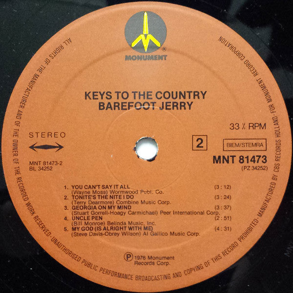 Barefoot Jerry : Keys To The Country (LP, Album)