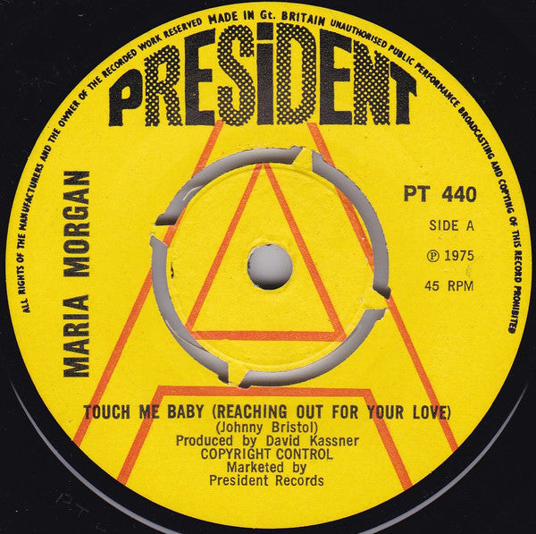 Maria Morgan : Touch Me Baby (Reaching Out For Your Love) (7", Single, Promo)