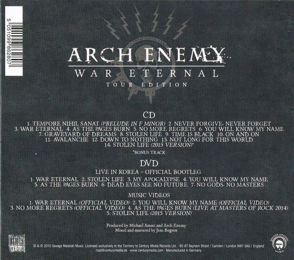 Arch Enemy : War Eternal (Tour Edition) (CD, Album + DVD-V + Ltd, O-C)
