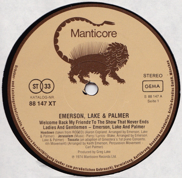 Emerson, Lake & Palmer : Welcome Back My Friends To The Show That Never Ends - Ladies And Gentlemen (3xLP, Album)