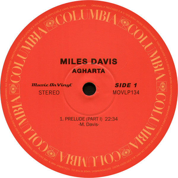 Miles Davis : Agharta (2xLP, Album, RE, RM, 180)