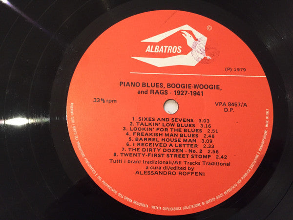 Various : Piano Blues, Boogie Woogie, And Rags 1927 - 1941 (LP, Comp)