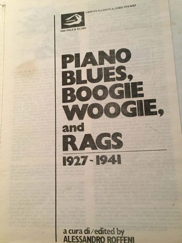 Various : Piano Blues, Boogie Woogie, And Rags 1927 - 1941 (LP, Comp)