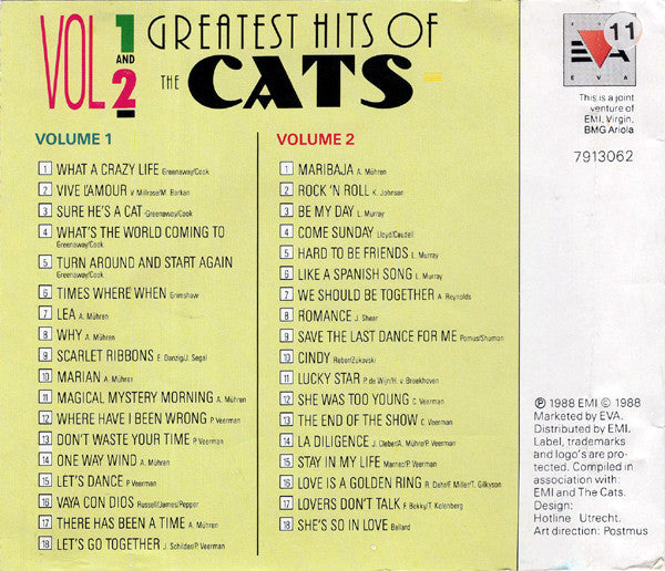 The Cats : Greatest Hits Of The Cats - Vol 1 And 2 (2xCD, Comp)