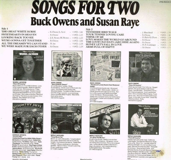 Buck Owens, Susan Raye : Songs For Two (LP, Album, Comp)