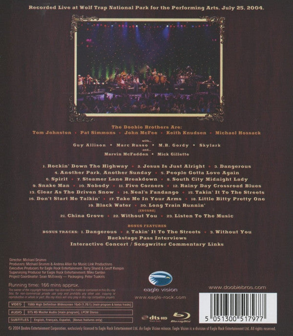 The Doobie Brothers : Live at Wolf Trap (CD, Album)