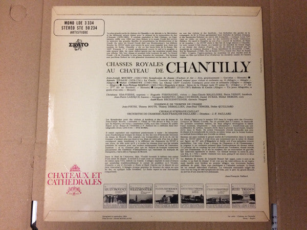 Orchestre De Chambre Jean-François Paillard : Chasses Royales Au Chateau De Chantilly (LP, Album, Mono)