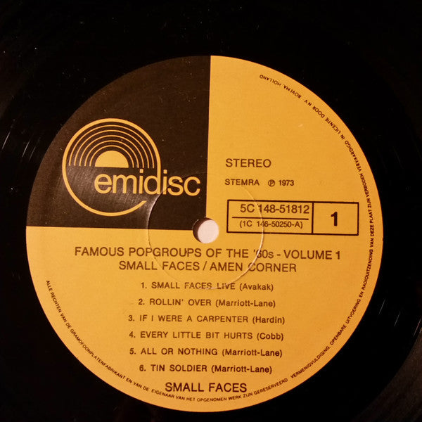 Small Faces & Amen Corner : Famous Popgroups Of The '60s Vol.1 (2xLP, Comp)