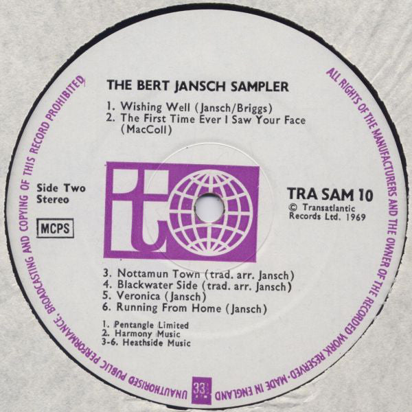Bert Jansch : The Bert Jansch Sampler (LP, Comp)