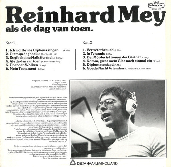 Reinhard Mey : Als De Dag Van Toen (LP, Album)