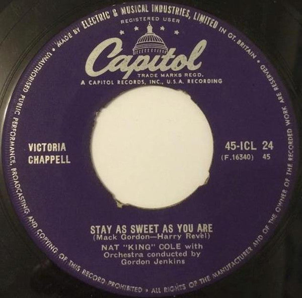 Nat King Cole : Stay As Sweet As You Are - China Gate (7", Single)