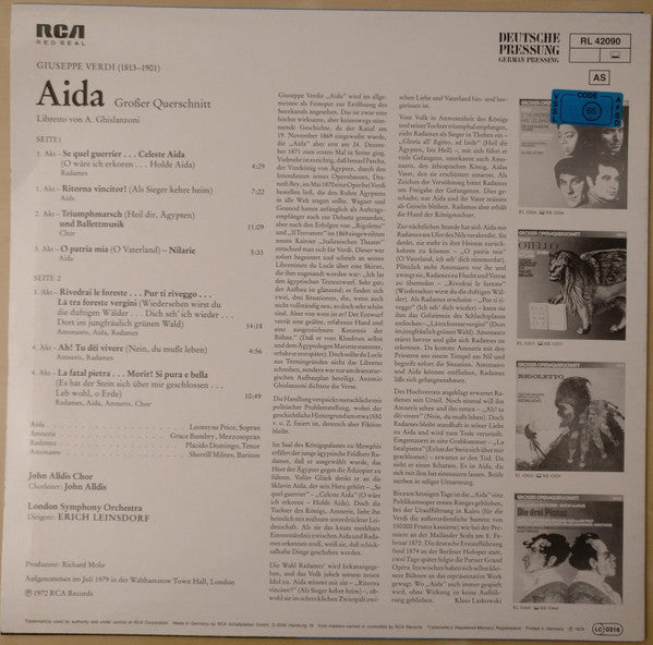 Giuseppe Verdi : Aida (LP)